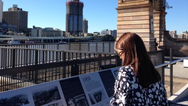 Historical information at Victoria Bridge abutment