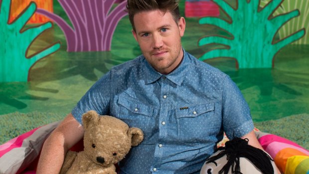 Eddie Perfect, the new host of Play School, on the set in Ultimo, Sydney. 16th February 2015 Photo: Janie Barrett