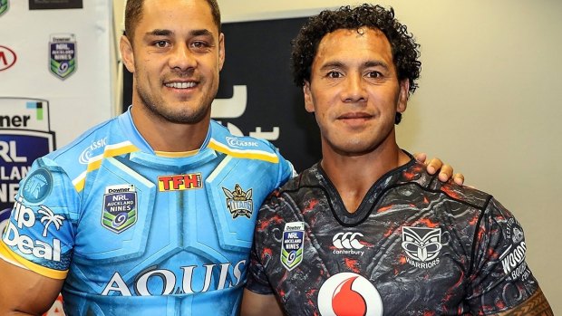 Thumbs up: Jarryd Hayne and Ruben Wiki were all smiles at the captains' call.