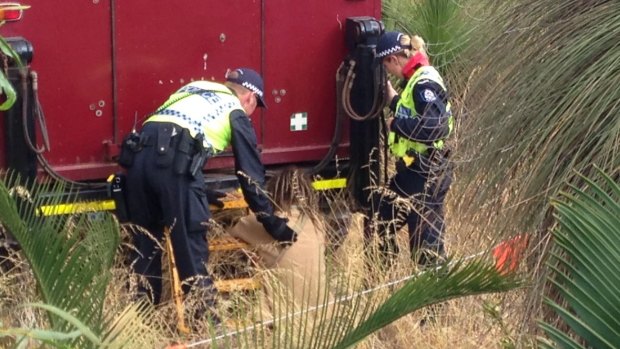 A protester has chained himself to machinery at Beeliar Wetalnds.