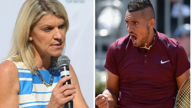Going head to head: Kitty Chiller and Nick Kyrgios.