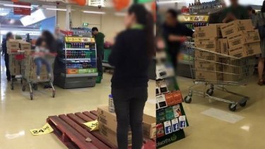 Jessica Hay's photograph of people bulk buying baby formula at Woolworths went viral.