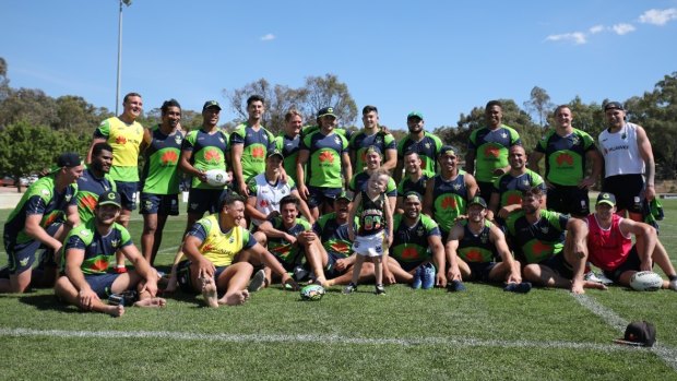 Dre, who suffers from Hunter Syndrome, got to meet the Canberra Raiders thanks to Make-A-Wish Australia.