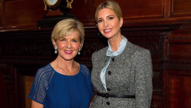Foreign Minister Julie Bishop meeting with Ivanka Trump at the UN last month. 