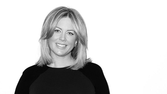 Samantha Armytage poses for photos at Channel Seven in Sydney in 2014.