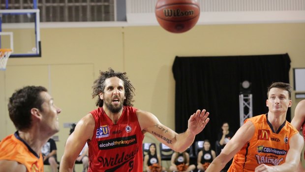 Up for grabs: Perth's Matthew Knight tries to grab a loose ball against Cairns.