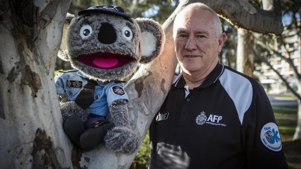Constable Kenny Koala with his good mate Stewart Waters who has been nominated for an Australian of the Year award.