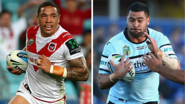 Tyson Frizell, left, has replaced Andrew Fifita on the NSW bench.