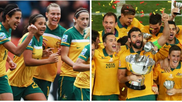 Green and gold shining: The Matildas and Socceroos enjoyed great success in 2015.