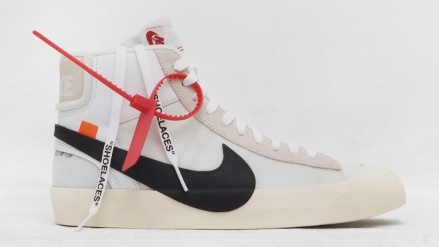 One of "The Ten" Nike sneakers designed by Virgil Abloh.