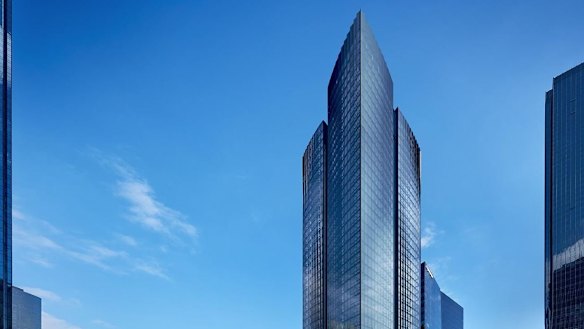 An artist's impression of Fragrance Group's 47-level tower at 555 Collins Street Melbourne.