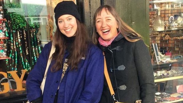 Patricia "Trish" Neis-Beer, right, in Notting Hill with her daughter in early March.