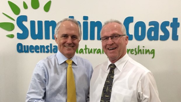 Sunshine Coast mayor Mark Jamieson with PM Malcolm Turnbull.