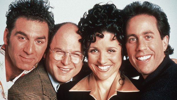 Julia Louis-Dreyfus with the guys in Seinfeld.