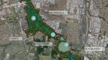 Proposed Oxley Creek "super park" - the middle section from Archerfield south towards Doolandella.