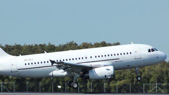 Chartered aircraft used to transport immigration detainees to Christmas Island.