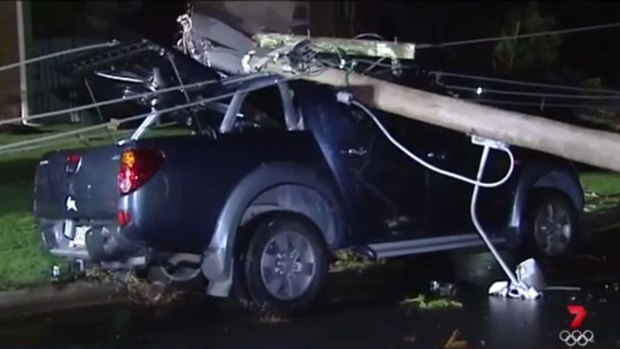 Storms brought down power lines north of Brisbane.