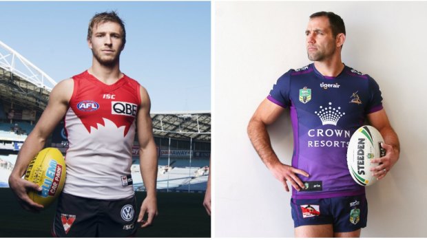Tale of two cities: Kieren Jack and Cameron Smith swap places in the grand final stakes as the longstanding AFL-NRL geography becomes blurred.