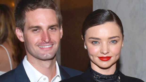 Young power couple: Co-founder and chief executive of Snapchat, Evan Spiegel, and supermodel Miranda Kerr got engaged last year.