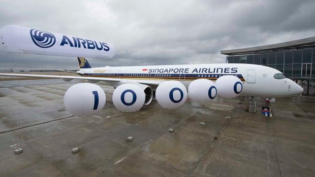 The 10,000th Airbus, an A350-900, has been delivered to Singapore Airlines.