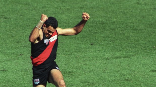 Michael Long enjoys the 1993 grand final.