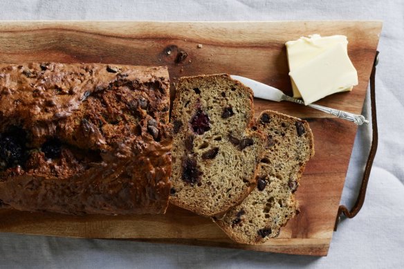 Blueberry and banana cake.