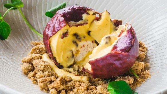 'Passionfruit picked from the vine' dessert at Lotus, Sydney, is a must-have.