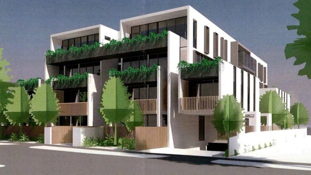 An artist's impression of 31 planned apartments at 27-29 Bent Street, Bentleigh. 