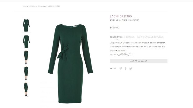 Click frenzy ... the web page for the Parosh dress worn by Meghan Markle for the announcement of her engagement to Prince Harry. 