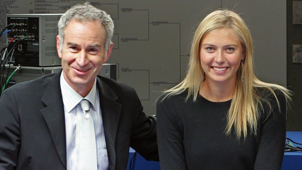 Sceptical: Former great John McEnroe with Maria Sharapova