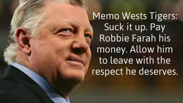 Phil Gould's take on the Wests Tigers handling of the club legend.