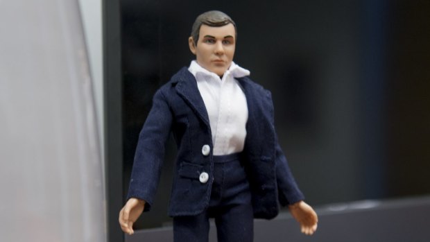The "Chris Uhlmann doll'' takes pride of place in the office of his wife, Labor MP for Canberra, Gai Brodtmann.
