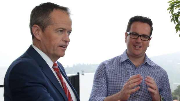 Bill Shorten (left) with Labor candidate Matt Keogh. 