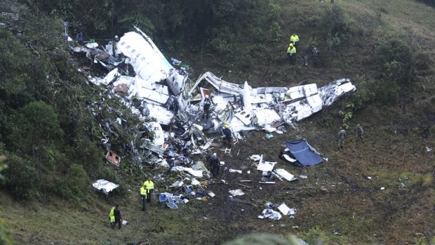 The crash site in Colombia.