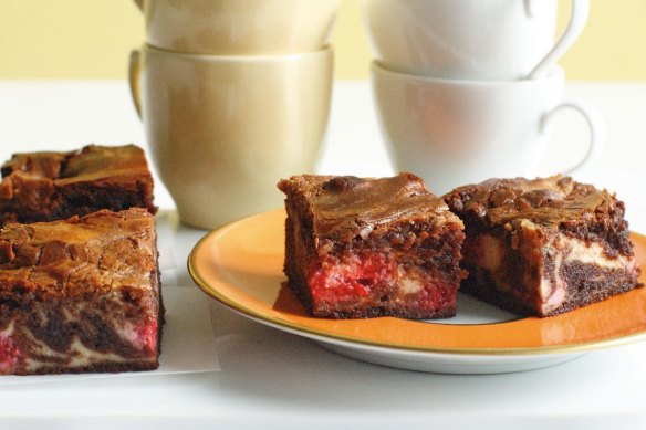 Raspberry cheesecake brownies.