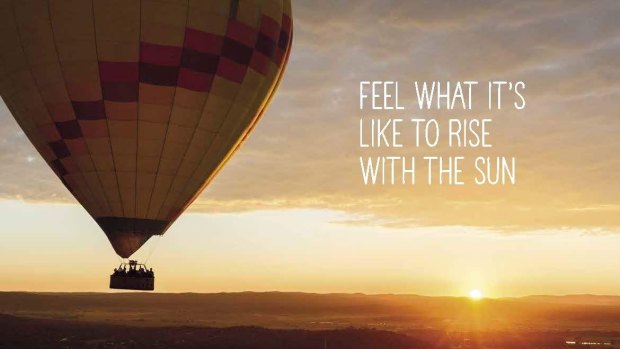 An early morning hot air balloon ride over Lake Burley Griffin is another activity being spruiked in the new Tourism Australia campaign.
