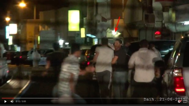 Part of a video recorded by Bahrain police and edited for use in prosecution.