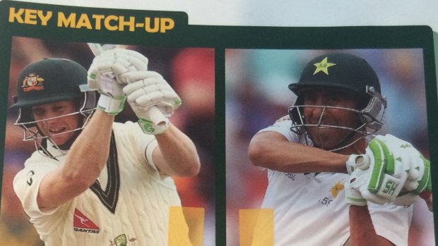 Not over yet: Adam Voges next to Younis Khan in the official match program.