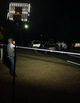 Police investigate after a man was shot on the Gold Coast on Monday night.