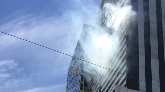 An airconditioning unit on an apartment building sparked the fire.