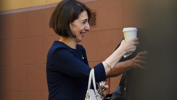 Gladys Berejiklian arrives at NSW Parliament House this morning.