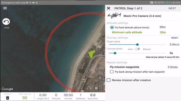 Surf Ranger allows drone pilots to set patrol paths over beaches, and use on board cameras to detect hazards.