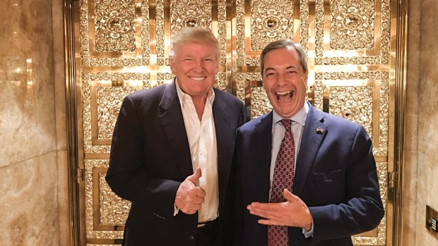 Donald Trump and Nigel Farage: sidestepping protocol, Trump recommended his buddy as UK ambassador to Washington.