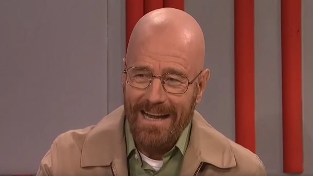 Bryan Cranston as his <i>Breaking Bad</i> character Walter White on <i>Saturday Night Live</i>.