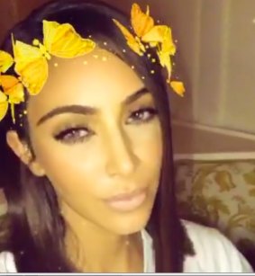 Snapchat's butterfly crown filter has many fans, including Kim Kardashian. 