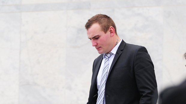 Alexander Duffy leaves the Supreme Court in Canberra after his sentence hearing in 2013.