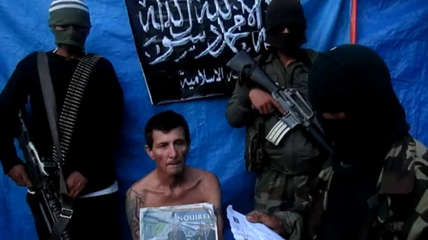 Australian Warren Rodwell during his captivity in 2012 in this screen grab from the last video released by the Abu Sayyaf Islamists. Rodwell was released after a ransom was paid.