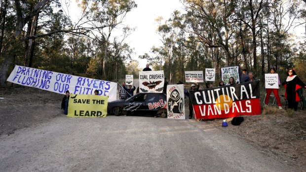 A protest at Maules Creek coalmine earlier this month.