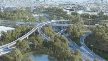The size of the WestConnex interchange at St Peters has angered many residents. 