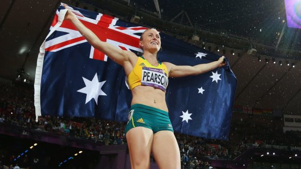 Olympic gold: Australia's Sally Pearson celebrates after winning the women's 100m hurdles final at the London 2012 Games.